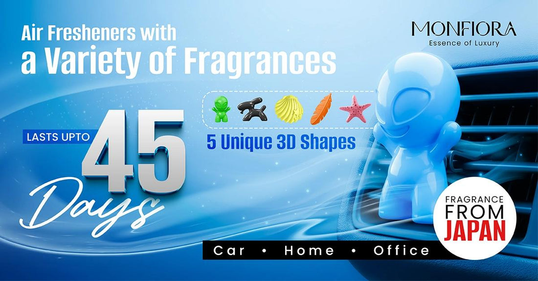 Monfiora premium car perfumes — long-lasting Japanese fragrance for up to 45 days