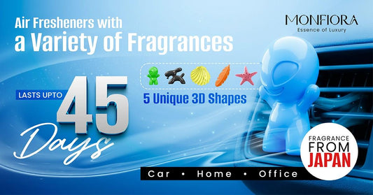 Monfiora premium car perfumes — long-lasting Japanese fragrance for up to 45 days